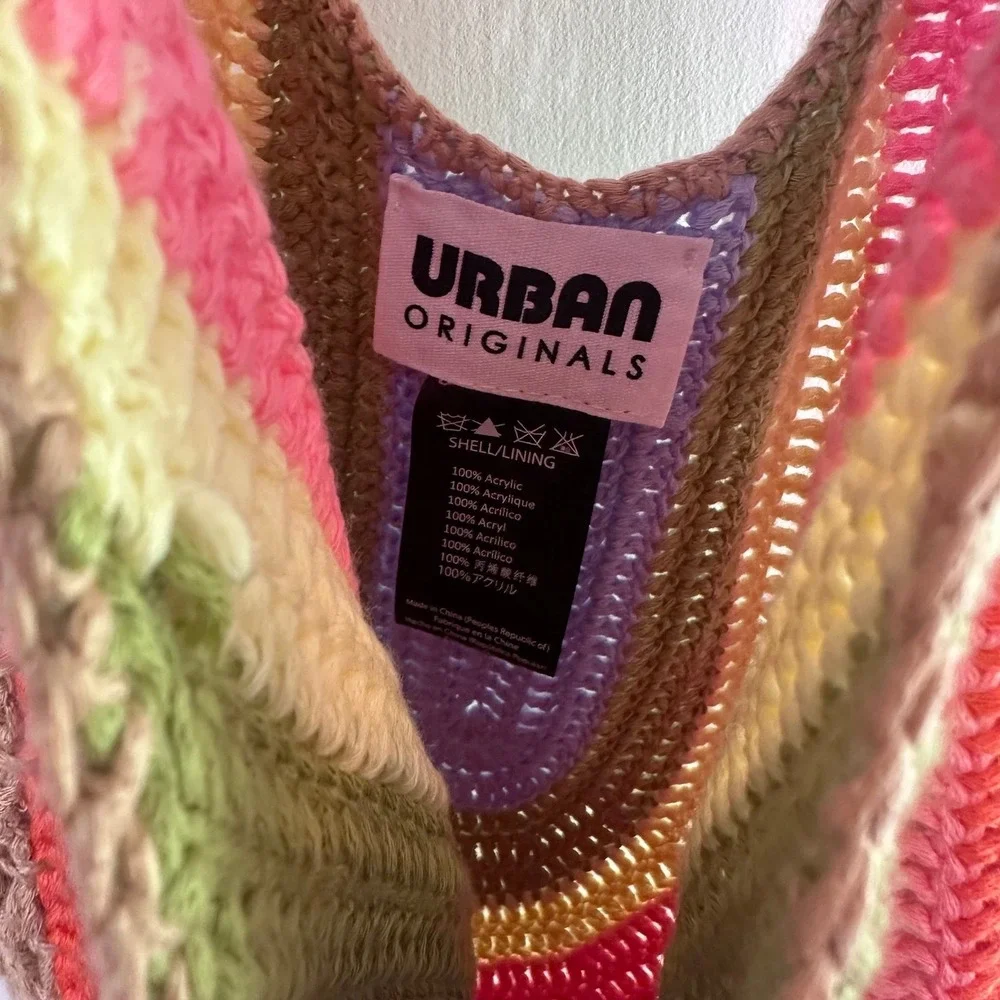 Urban Originals Crochet Rainbow Valley Hobo Bag
